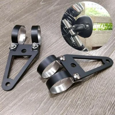  Soporte de montaje de señal de giro para faros horquilla café racer 41 mm para moto Chopper Foto 1 de 4