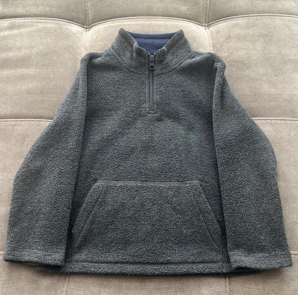 Children’s Place Boys Charcoal Grey Fleece 1/4 Zip Pullover Sweatshirt Size 5T - Image 1 of 4