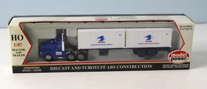 Model Power HO 22001 US Mail Blue Truck w/ Trailer Boxed # 298 - Picture 1 of 5