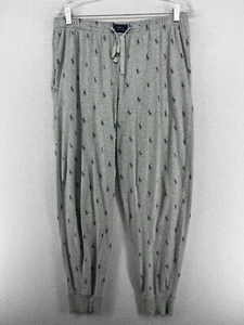 POLO RALPH LAUREN Pants Mens L Jogger Allover Pony Print Lounge Cotton Gray - Picture 1 of 11