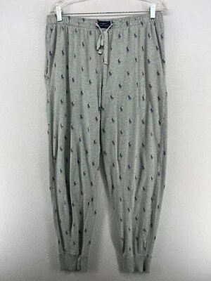 Pantalones POLO RALPH LAUREN Para Hombre L Jogger Estampado Poni Salón Algodón Gris Foto 1 de 4