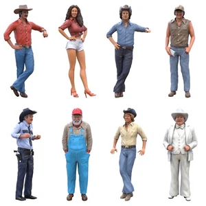Set Figuras Vaqueros y Granjeros 1:43 (4,3cm) Sin Pintar, 1/43 Diorama (8 Figuras) - Imagen 1 de 10