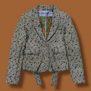 Robert Graham Wool Blazer Suit Jacket Herringbone Geometric Pattern Size 4 Women - Picture 1 of 10