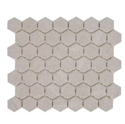 Daltile Nova Falls Gray 10in x 12in Glazed Ceramic Hexagon Mosaic Tile 9.7 sqft - Image 1 of 3