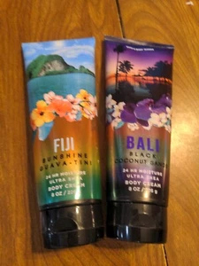 2 Bath & Body Works Ultra Shea Body Cream 8 oz Fiji Sunshine Bali Black Coconut - Picture 1 of 12