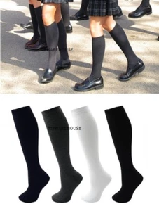 GIRLS SCHOOL UNIFORM SOCKS COTTON RICH KNEE HIGH SOCKS FOR SCHOOL UNIFORM BLACK - Picture 1 of 15