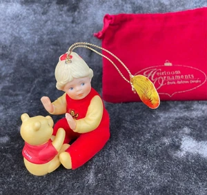 Ashton Drake Ornament A Very Pooh Christmas Pat a Cake Pooh Felt Ceramic w/Bag - Picture 1 of 8