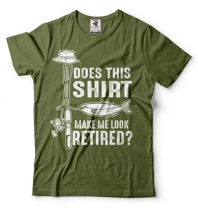 Fishing T-shirt Funny Mens Retirement Fishing Hobby T-shirt Grandpa Tee Shirt - Picture 1 of 11