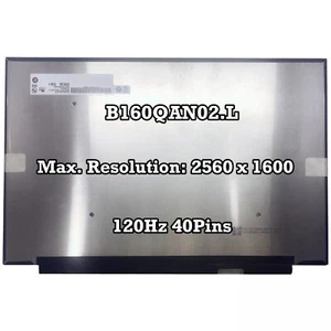 B160QAN02.L 16" WQXGA 2560x1600 Portátil Pantalla LED LCD Repuesto 40pines - Imagen 1 de 2