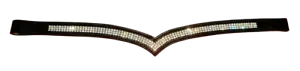 New Designer (V) Shaped *silver* Crystal Browband SALE Black OR Brown Colour - Picture 1 of 3