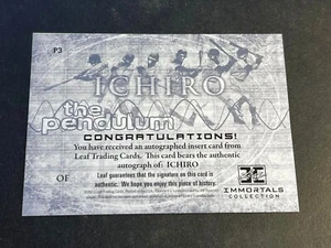 2013 Leaf Ichiro Immortals BLANK FRONT MISSING AUTOGRAPH & Serial # Pendulum #P3 - Picture 1 of 2