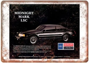 Vintage 1986 Lincoln Mark VII Midnight Mark LSC Ad Retro Look Metal Sign A4526 - Picture 1 of 2