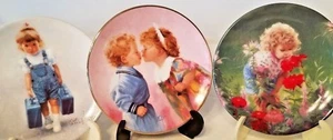 3 1994 DONALD ZOLAN MINI 3" PLATES SUMMER GARDEN TENDER HEARTS LITTLE TRAVELER - Picture 1 of 8