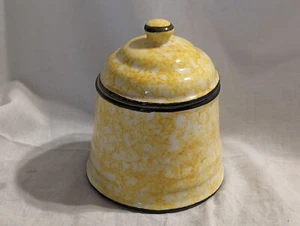 Stangl "Town and Country" Spongeware 3" Sugar Bowl w/ Lid, Yellow,  - PRE-OWNED  - Picture 1 of 21