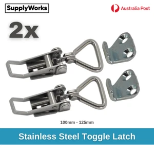 Over Centre Latch Stainless Steel 2pc Trailer Toggle Overcentre Fastener UTE 4WD - Picture 1 of 3