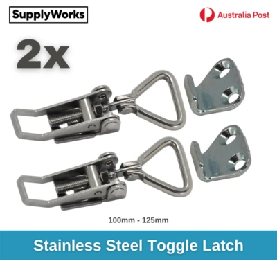 Over Centre Latch Stainless Steel 2pc Trailer Toggle Overcentre Fastener UTE 4WD - image 1 of 3
