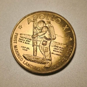 Medalla Apolo XI 11 Primer Paso en la Luna Armstrong Aldrin Collins Aterrizaje - Imagen 1 de 4