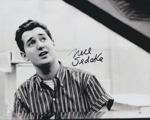 Neil Sedaka Hand Signed 8x10 Photo, Autograph Oh Carol Solitaire Calendar Girl 2 Cover