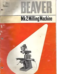 Brochure - Beaver - Mk 2 Milling Machine - VBRP Vertical Miller Chart (TL368) - Picture 1 of 2