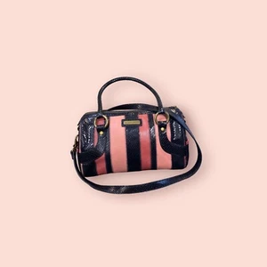 ISABELLA FIORE Luxury Designer Embossed Leather Small Satchel Handbag - Picture 1 of 15