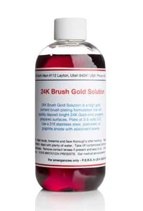 24K Brush Gold Plating Solution - 250 mL - Professional Grade  - Picture 1 of 3