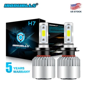 1 Pair H7 Low Beam LED Headlight Bulbs for Benz GLC300 GLC250 2016-2019 240000LM - Picture 1 of 12