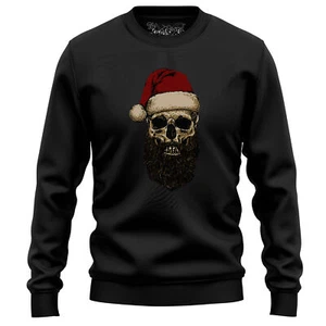 Santa Beard Skull funny sweatshirt - Ho ho whoa! Spooky Santa vibes, Festive yet - Picture 1 of 47