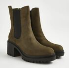 George Khaki Suede Effect Quilt Detail Chunky Chelsea Boots 7
