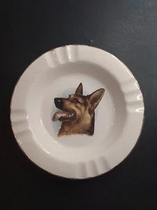 Vintage German Shepherd Ashtray? Dish Warranted 22K Made In USA - Picture 1 of 6