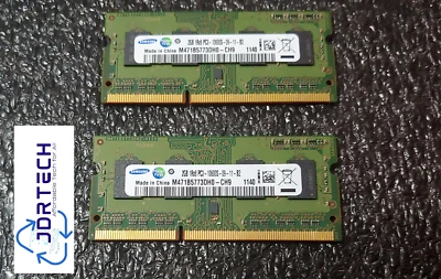 4GB Kit Samsung DDR3 1066 MHz PC3-10600 Laptop SO DIMM (M471B5773DH0-C9) - Image 1 of 2