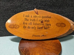 Vintage Wooden Novelty Plaque  "Lairs Fish" Princeton, Minn - Picture 1 of 9