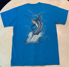 Guy Harvey Original Marlin Hanes Beefy T Shirt Blue Mens 2007 Medium