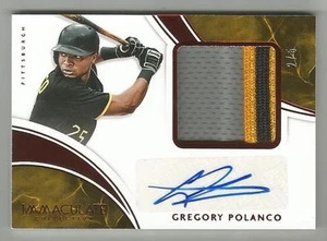 Gregory Polanco 2016 IMMACULATE MLB JERSEY AUTOGRAPH CARD /5 SIGNED Pirates AUTO - Picture 1 of 2