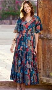 Soft Surroundings Damen Mirabelle Maxikleid romantisch geblümt Größe L - Bild 1 von 9