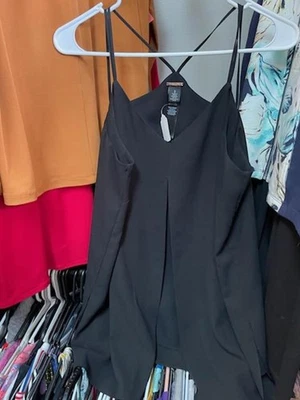 Блузка Chico's Black Label черная без рукавов с ремешками для спагетти размер 2 - Изображение 1 из 4