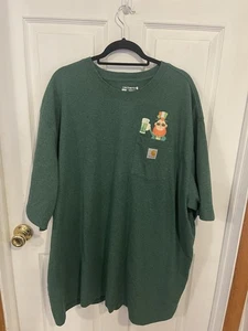 Men’s Carhart Shirt Leprechaun In Pocket Shirt Green Size 4XL  C312 - Picture 1 of 4