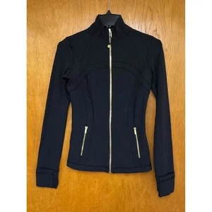 Lululemon Define Nulu Jacket Black Gold Full Zip Women's Size 4 Long Sleeve EUC - Picture 1 of 5