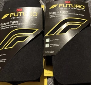 Lot Of 2 FUTURO Opaque Tights Unisex Medium M Moderate Compression Tight - Picture 1 of 1