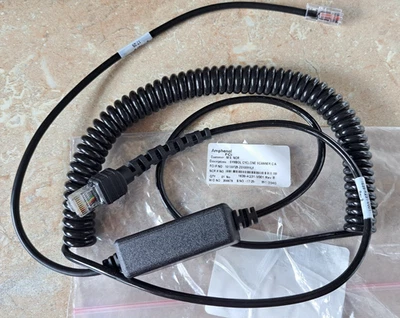 NCR 1639-K231 6-pin Coiled Scanner Serial Cable for Symbol Cyclone RJ50 10-pin - Image 1 of 4
