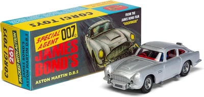 Corgi Rt26101S James Bond Aston Martin Db5, Modello in Scala Argento Pressofuso - Immagine 1 di 4