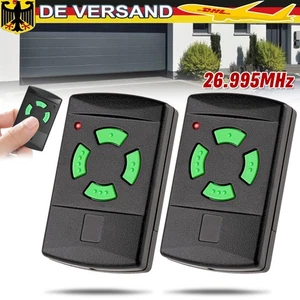 2X Garagentor Sender 26.995 MHz mit Grünen Tasten Funksteuerung für Torantrieb - Bild 1 von 18
