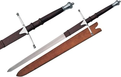 40" William Wallace Sword Real Sharpened Blade Silver Medieval Collector Replica - Image 1 of 3