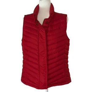 Talbots Quilted Duck Down Vest Women's L | Red | Classic, Warm, Layering | EUC - Picture 1 of 12
