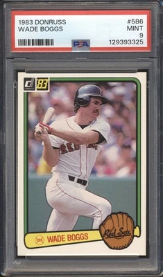1983 Donruss Baseball Wade Boggs ROOKIE #586 PSA 9 RED SOX MINT HOF - Image 1 of 2