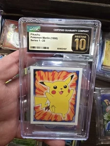 Pokémon Pikachu #25 Topps Merlin Sticker Series 1 CGC 10 PRISTINE Low Population - Picture 1 of 2