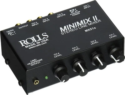 Rolls MX51S Mini Mix 2 Four-Channel Stereo Line Mixer - Image 1 of 3