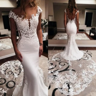 Vestidos de noiva elegantes autênticos apliques country fora do ombro vestidos de noiva - Imagem 1 de 4