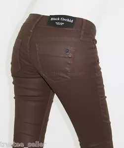 Jeggings Jeans NEGROS ORQUÍDEA Marrón Color Chocolate, Encerados Jewel Jeggings - Imagen 1 de 11