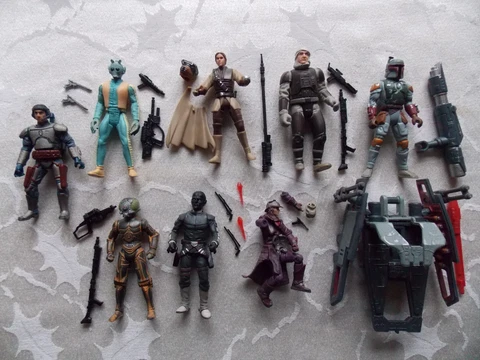Star Wars Bounty Hunters Boba Fett, 4_Lom, Dengar, Greedo, Leia Boushh Loose Lot Cover