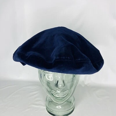 Boina feminina de veludo azul Philip Somerville London - Imagem 1 de 4